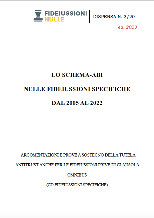 DISPENSA N 3/2020 ed. giugno 2023 + RACCOLTA FIDEIUSSIONI SPECIFICHE DAL 2005 AL 2022 : € 290,00 + iva